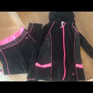 Justice workout pants and matching jacket